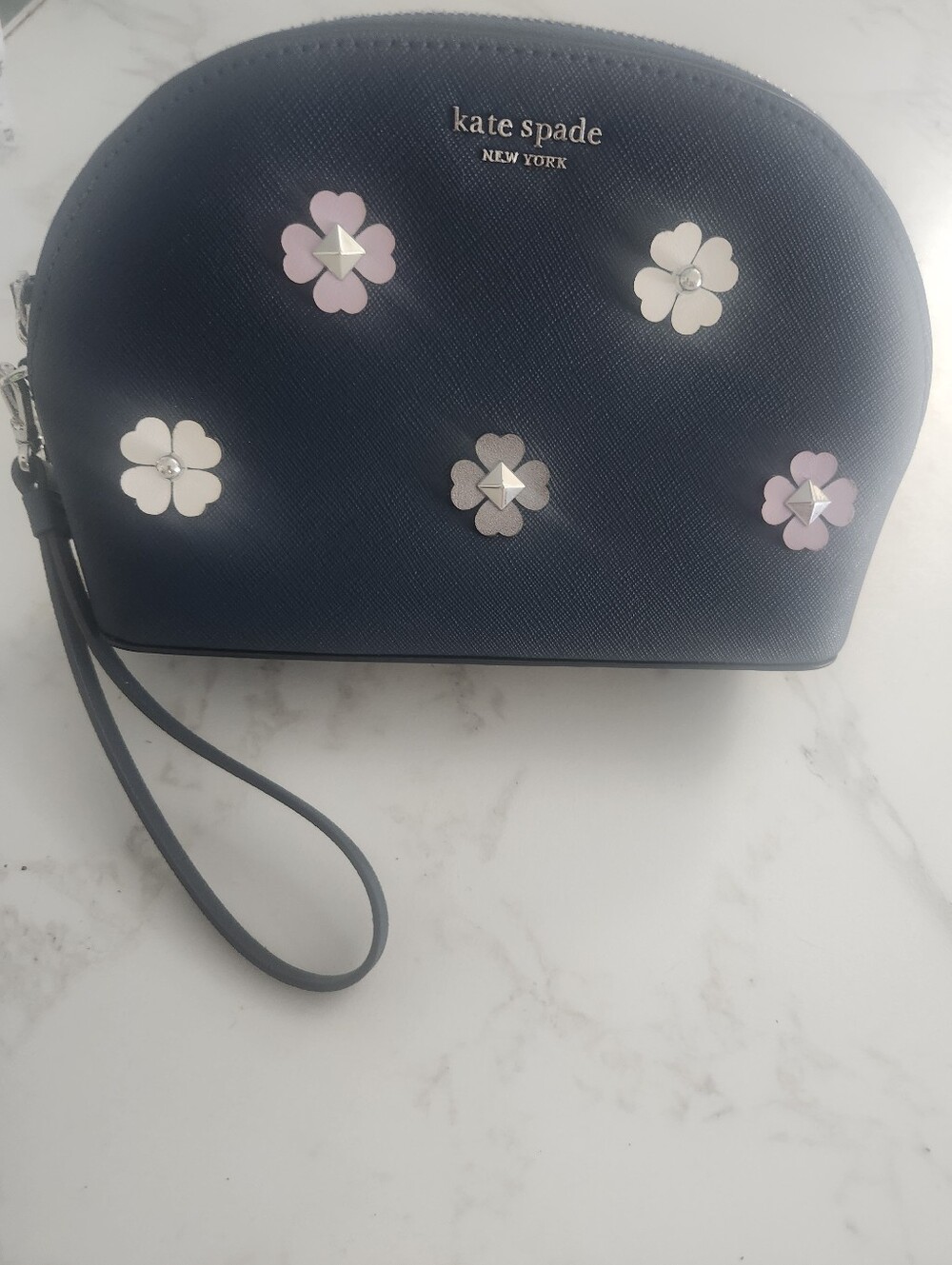 Kate Spade Cameron Spade Flower Appliqué Medium Dome Cosmetic Bag